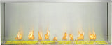 Napoleon Galaxy 50 outdoor gas fireplace with yellow LED lighting