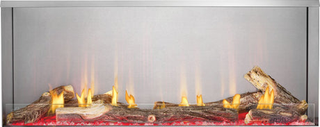 Napoleon Galaxy 50 outdoor gas fireplace with oak log set