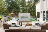 Napoleon Galaxy 50 outdoor gas fireplace backyard lifestyle view