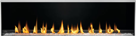 Napoleon Galaxy 74 outdoor gas fireplace with black illusion glass