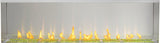 Napoleon Galaxy 74 outdoor gas fireplace with yellow LED lighting