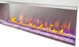 Napoleon Galaxy 74 outdoor gas fireplace with purple LED lighting