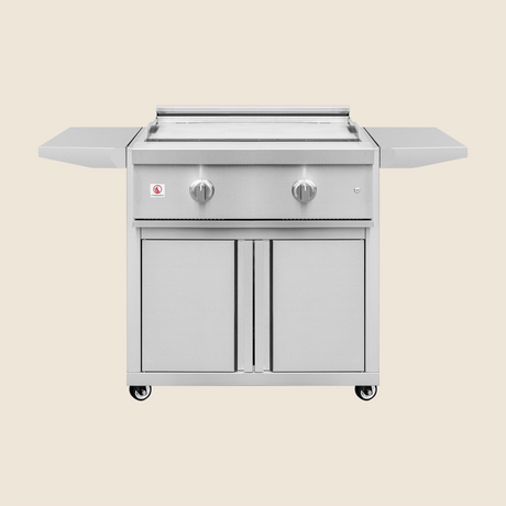 Summerset Pro Series 30-Inch Gas Griddle with Cart - hood open