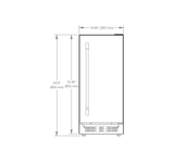 Summerset IM-15N Outdoor Nugget Ice Maker - front dimensions diagram