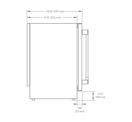 Summerset IM-15N Outdoor Nugget Ice Maker - side dimensions diagram