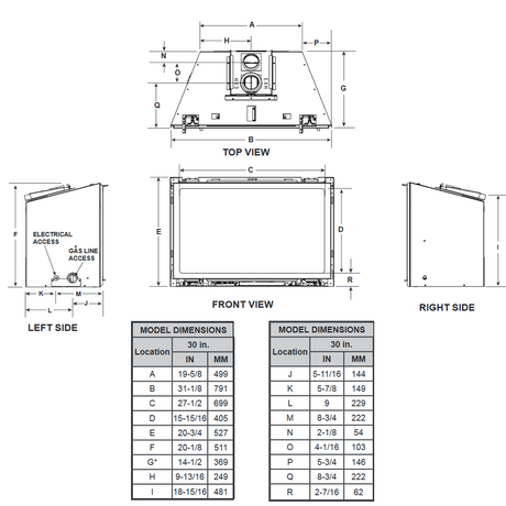 Majestic Jasper 30 Direct Vent Gas Insert - JASPER30IN