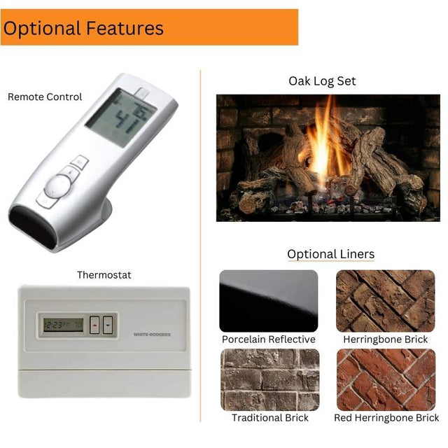 Kingsman HBZDV4736 47" Zero Clearance Louvered Direct Vent Gas Fireplace