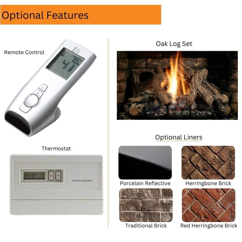 Kingsman HBZDV4736 47" Zero Clearance Louvered Direct Vent Gas Fireplace