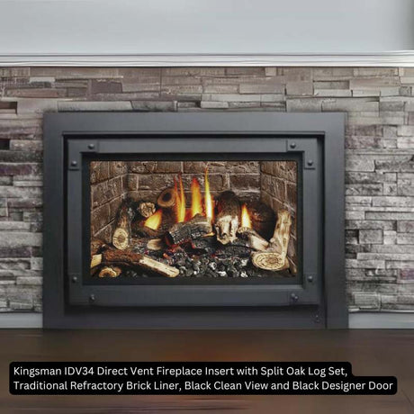 Traditional Brick Liner for Kingsman IDV34 Direct Vent Insert