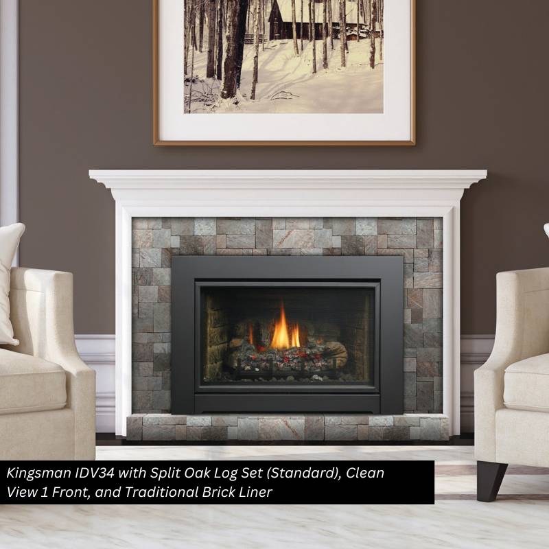 Kingsman IDV34 34" Direct Vent Fireplace Insert