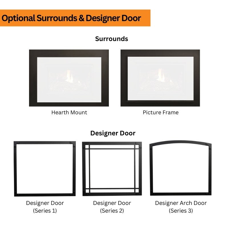 Kingsman ZCV39 39" Zero Clearance Clean View Direct Vent Gas Fireplace | Ceramic Glass