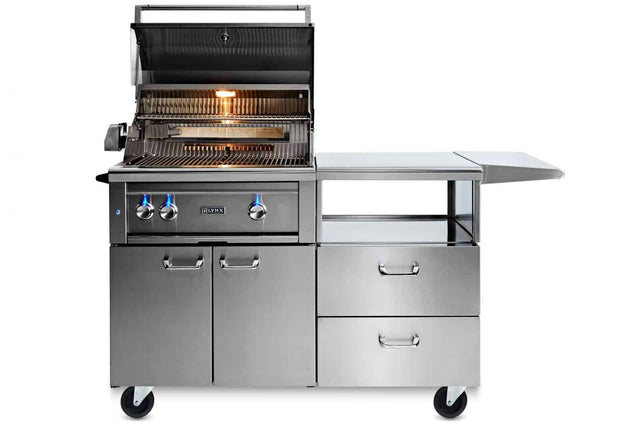 Lynx Professional 30-Inch All Trident Infrared Grill with Rotisserie on Mobile Kitchen Cart