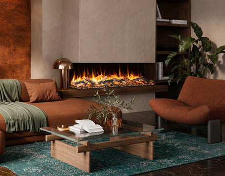 Amantii Fire & Ice LumaForest 75-Inch 3-Sided Built-In Electric Fireplace LF75
