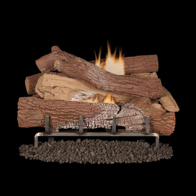 Superior Giant Timbers Mega-Flame Outdoor Vent-Free Concrete Gas Log Set with Burner - view 2