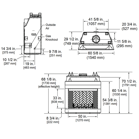 Majestic Biltmore 50 Radiant Wood Burning Fireplace - SB100