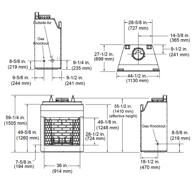 Majestic Biltmore 36 Radiant Wood Burning Fireplace - SB60