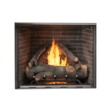 Majestic Courtyard 42 outdoor vent-free gas fireplace with standard definition logs and brown traditional brick liner