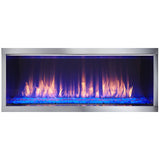 Majestic Lanai 60 outdoor linear gas fireplace with cobalt crushed glass media