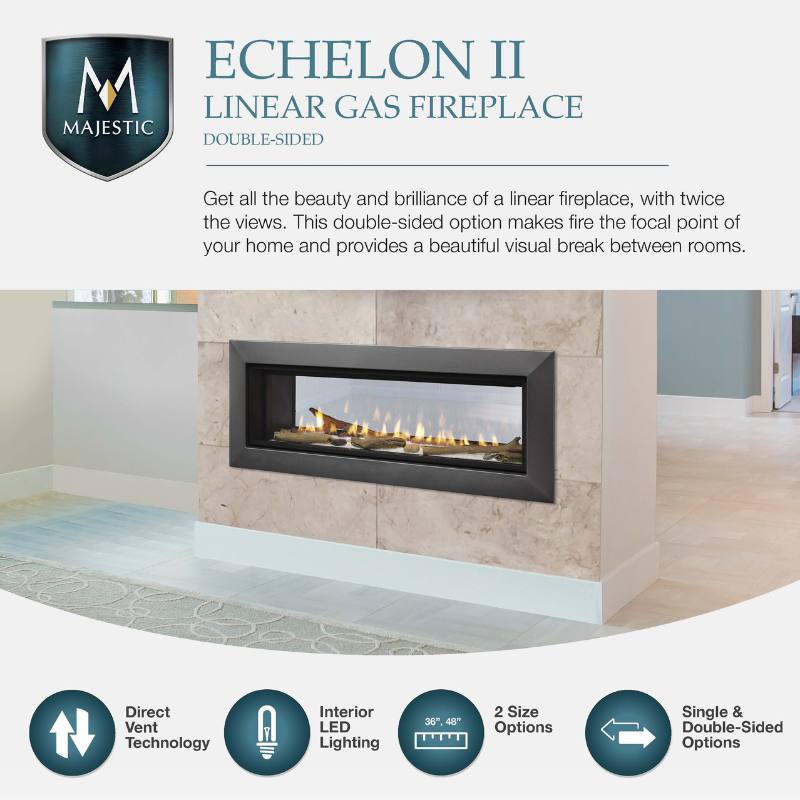 Majestic Echelon II 48" See Through Linear Direct Vent Gas Fireplace | ECHEL48ST