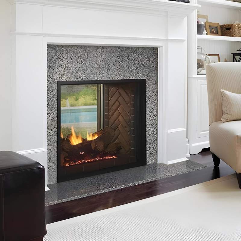 Majestic Fortress 36" Indoor Outdoor See Thru Vent Free Gas Fireplace