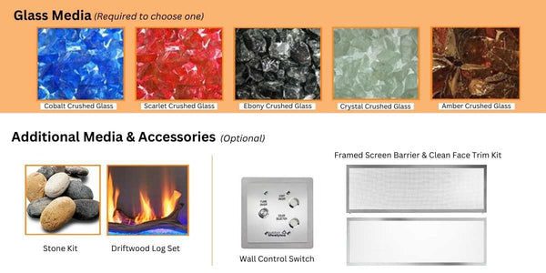 Majestic Lanai Outdoor Linear Vent Free Gas Fireplace Additional Media & Accessories Options