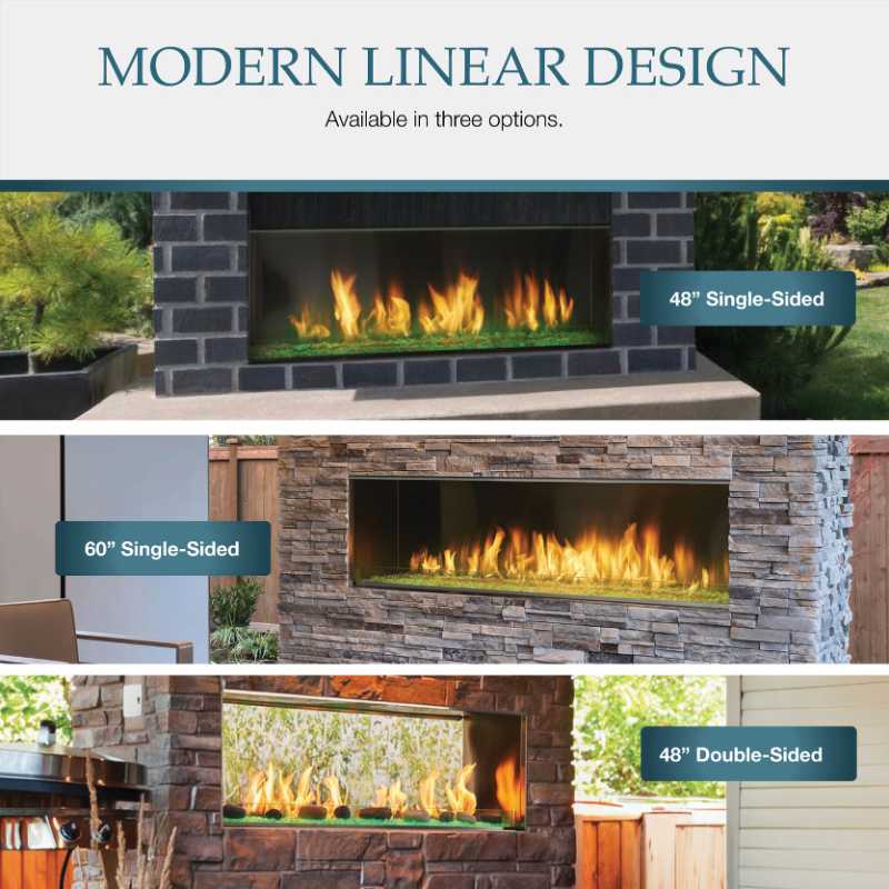Majestic Lanai 48" See Thru Outdoor Linear Vent Free Gas Fireplace