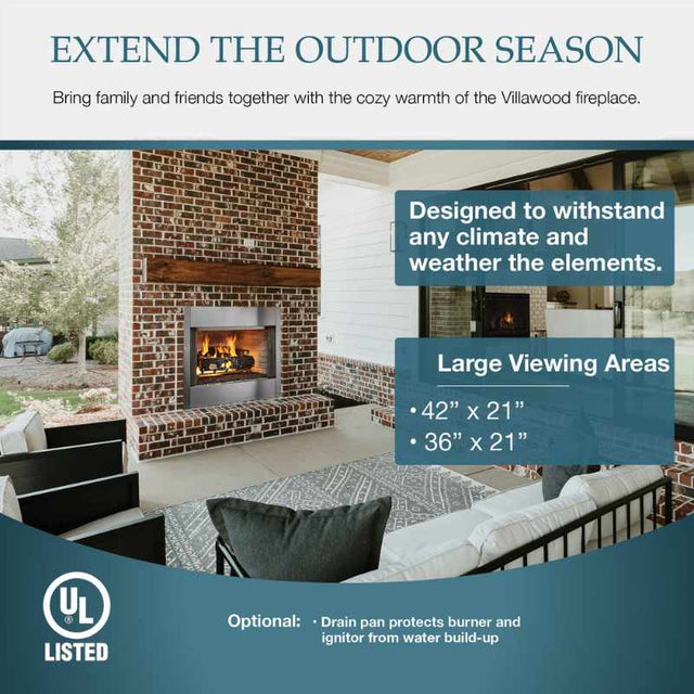 Majestic Villawood 36" Outdoor Wood Burning Fireplace