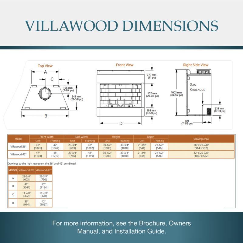 Majestic Villawood 36" Outdoor Wood Burning Fireplace