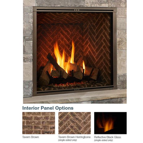 Majestic BRICKMQ42HB-B Tavern Brown herringbone brick panels for Marquis II 42, view 2