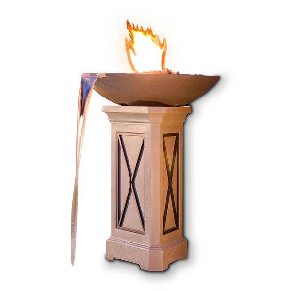 American Fyre Designs Marseille Fire Bowl with Water Spout 40"