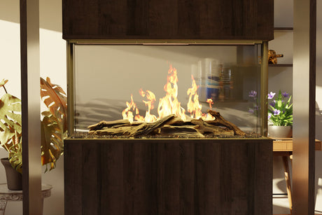 Modern Flames Nova Clear 48 inch see-through laser projection electric fireplace front
