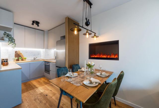 Napoleon Astound SlimMount 42 NEFL42AS recessed in a kitchen wall