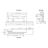 Napoleon Stylus Cara Elite NEFP32-5019W-IOT dimensions drawing