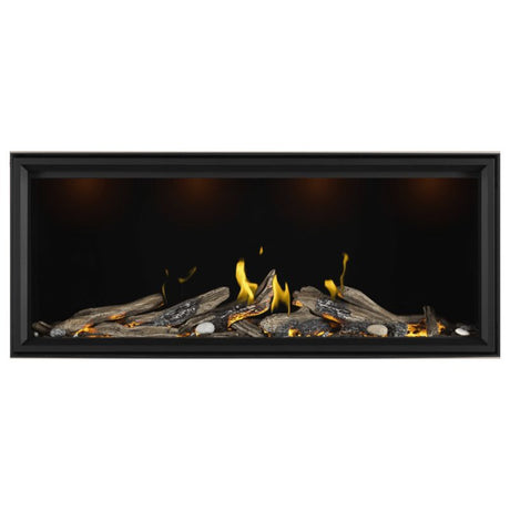 Napoleon Tall Vector with Luminous Logs 62" Direct Vent Linear Gas Fireplace | TLV62LN