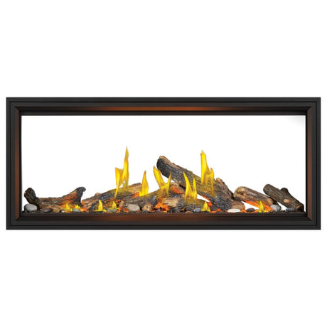 Napoleon Tall Vector with Luminous Logs 62" See Through Direct Vent Linear Gas Fireplace | TLV62LN2
