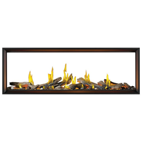 Napoleon Tall Vector with Luminous Logs 74" See Through Direct Vent Linear Gas Fireplace | TLV74LN2
