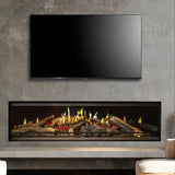 NetZero Fire E-One 160 Single-Sided Electric Fireplace featuring sleek modern design, realistic flame effects, and energy-efficient, eco-friendly heating.