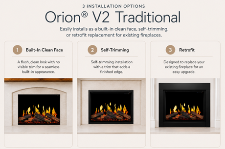 Modern Flames Orion V2 Traditional installation options