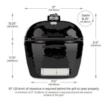 Primo Oval Junior 200 Kamado Grill - dimensions diagram