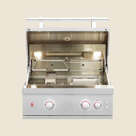 Summerset Quest QST30 30-Inch Built-In Gas Grill - hood open