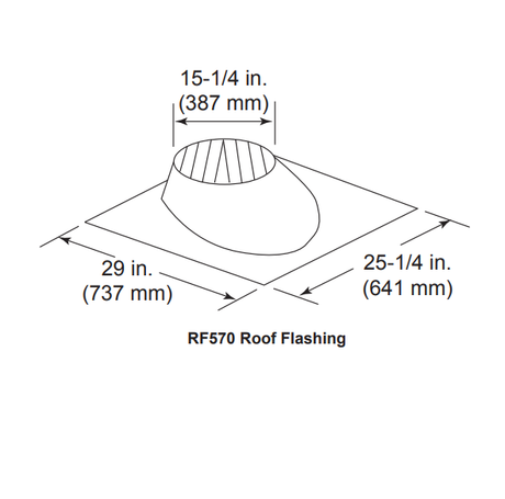 Majestic RF570 roof flashing, flat to 6/12 pitch, view 2