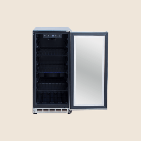Summerset RFR-15G 15-Inch Glass Door Outdoor Refrigerator - interior shelving