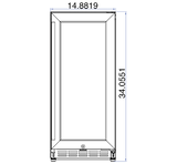 Summerset RFR-15G 15-Inch Outdoor Refrigerator - front dimensions diagram