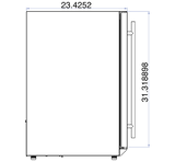 Summerset RFR-15G 15-Inch Outdoor Refrigerator - side dimensions diagram