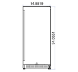Summerset RFR-15S 15-Inch Outdoor Refrigerator - front dimensions diagram