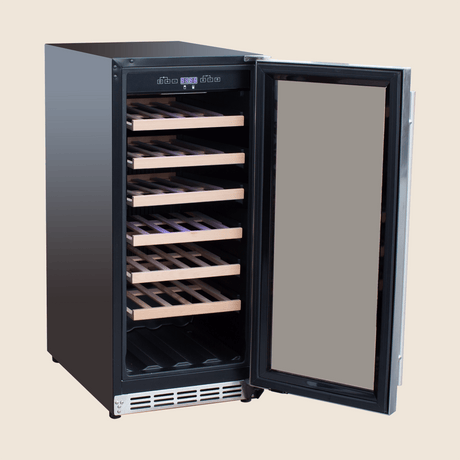 Summerset RFR-15W 15-Inch Outdoor Wine Cooler - angled view door open