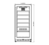 Summerset RFR-15W 15-Inch Outdoor Wine Cooler - front dimensions diagram