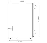 Summerset RFR-15W 15-Inch Outdoor Wine Cooler - side dimensions diagram