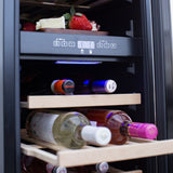 Summerset RFR-15WD Dual Zone Wine Cooler - pull-out wood racks with interior lighting