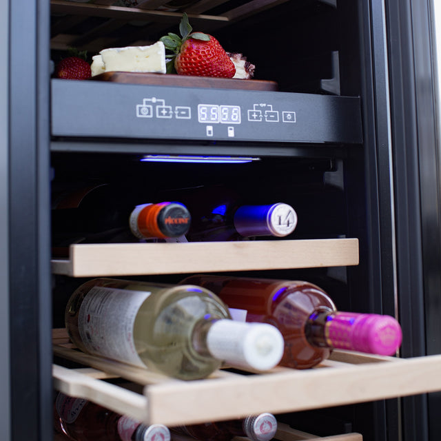 Summerset RFR-15WD Dual Zone Wine Cooler - pull-out wood racks with interior lighting